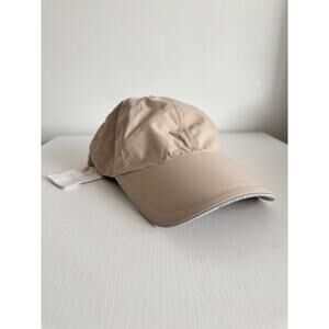 NWT Brunello Cucinelli Leather Trim Nylon Baseball Cap Beige